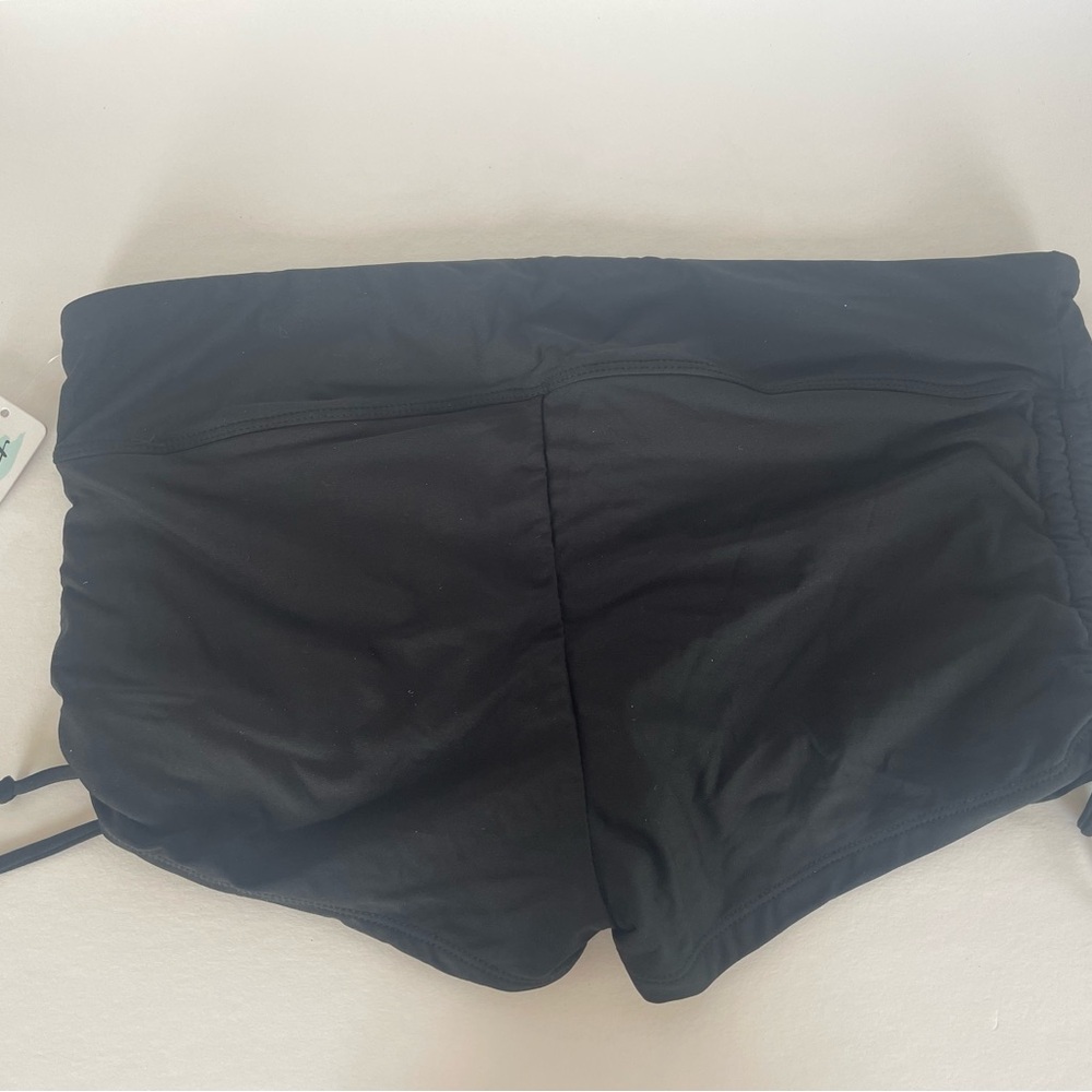 Women's Black Swim Boy Shorts Sz L NWT - Picture 2 of 8